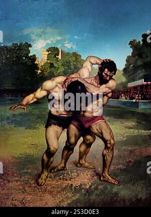 The Wrestlers 1853 von Gustave Courbet 1819 -1877 France, French, Fine Art Museum, Stockfoto