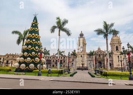 Lima Hauptplatz in der Weihnachtszeit - Peru Stockfoto