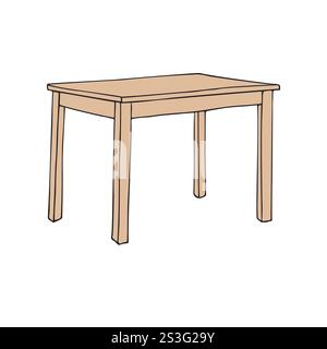 Vektor Hand gezeichnete Skizze Kritzelfarbene Tabelle isoliert auf weißem Hintergrund Stock Vektor