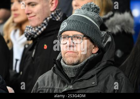 Liverpool, Großbritannien. Januar 2025. Fans von Peterborough United beim Emirates FA Cup 3. Runde Spiel Everton gegen Peterborough United im Goodison Park, Liverpool, Vereinigtes Königreich, 9. Januar 2025 (Foto: Craig Thomas/News Images) in Liverpool, Vereinigtes Königreich am 2025. (Foto: Craig Thomas/News Images/SIPA USA) Credit: SIPA USA/Alamy Live News Stockfoto