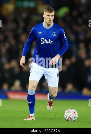 Liverpool, Großbritannien. Januar 2025. Jake O'Brien von Everton während des FA Cup Spiels im Goodison Park, Liverpool. Der Bildnachweis sollte lauten: Jessica Hornby/Sportimage Credit: Sportimage Ltd/Alamy Live News Stockfoto