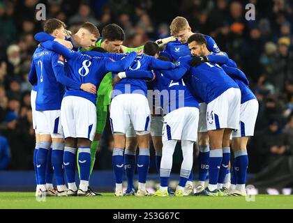 Liverpool, Großbritannien. Januar 2025. Evertons Team während des FA Cup-Spiels im Goodison Park, Liverpool. Der Bildnachweis sollte lauten: Jessica Hornby/Sportimage Credit: Sportimage Ltd/Alamy Live News Stockfoto