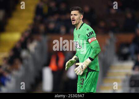 LONDON, UK - 9. Januar 2025: Jonathan Bond of Watford während des Spiels der dritten Runde des FA Cup zwischen Fulham FC und Watford FC in Craven Cottage (Credit: Craig Mercer/ Alamy Live News) Stockfoto