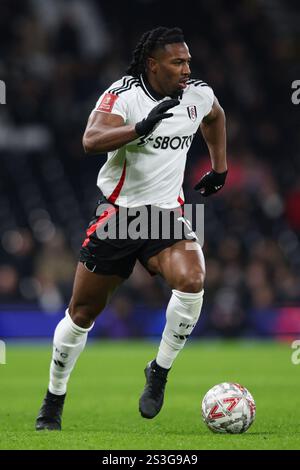 LONDON, UK - 9. Januar 2025: Adama Traore von Fulham FC im Spiel beim Spiel der dritten Runde des FA Cup zwischen Fulham FC und Watford FC in Craven Cottage (Credit: Craig Mercer/ Alamy Live News) Stockfoto