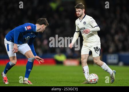 Liverpool, Großbritannien. Januar 2025. Cian Hayes von Peterborough United im Einsatz beim Emirates FA Cup 3. Runde Spiel Everton gegen Peterborough United in Goodison Park, Liverpool, Vereinigtes Königreich, 9. Januar 2025 (Foto: Craig Thomas/News Images) in Liverpool, Vereinigtes Königreich am 1. September 2025. (Foto: Craig Thomas/News Images/SIPA USA) Credit: SIPA USA/Alamy Live News Stockfoto