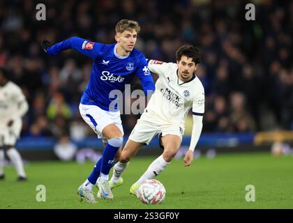 Liverpool, Großbritannien. Januar 2025. Jesper Lindstrom aus Everton während des FA Cup Spiels im Goodison Park, Liverpool. Der Bildnachweis sollte lauten: Jessica Hornby/Sportimage Credit: Sportimage Ltd/Alamy Live News Stockfoto