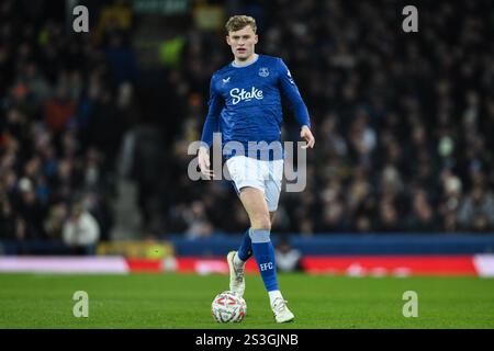 Liverpool, Großbritannien. Januar 2025. Jarrad Branthwaite aus Everton während des Emirates FA Cup 3. Runde Matches Everton gegen Peterborough United im Goodison Park, Liverpool, Vereinigtes Königreich, 9. Januar 2025 (Foto: Craig Thomas/News Images) in Liverpool, Vereinigtes Königreich am 2025. (Foto: Craig Thomas/News Images/SIPA USA) Credit: SIPA USA/Alamy Live News Stockfoto