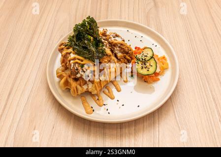 Wenn Sie Avocado, Nüsse oder Olivenöl für Ihren Brunch verwenden, halten Sie Ihre Fettaufnahme ausgewogen Stockfoto