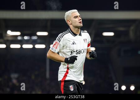 Craven Cottage, Fulham, London, Großbritannien. Januar 2025. FA Cup Third Round Football, Fulham gegen Watford; Andreas Pereira von Fulham Credit: Action Plus Sports/Alamy Live News Stockfoto