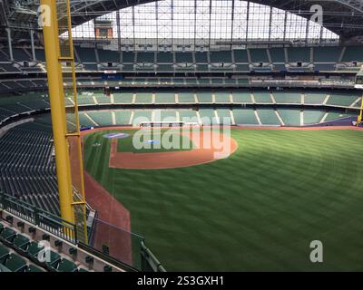 American Family Field in Milwaukee, Wisconsin, USA. Es ist das Heimstadion der Milwaukee Brewers of Major League Baseball. Stockfoto