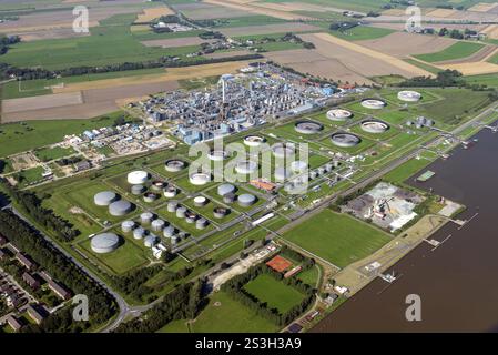 Luftaufnahme, Sasol, Brunsbüttel, Chemikalie, Pflanze, Raffinerie, Lagerung, Tankfarm, Industrie, NOK, kanal, Schleswig-Holstein Stockfoto