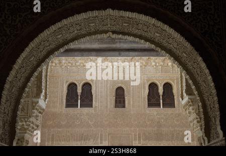 Detail des Mexuar, in der Alhambra, Granada, Andalusien, Spanien Granada, Spanien, Europa Stockfoto