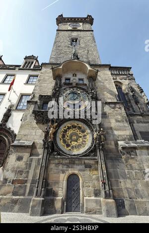 Astronomische Uhr in Prag in der Old Town Hall Stockfoto