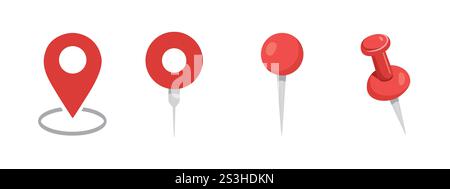 Symbol für Position und Kartenstift setzen Vektordesign Stock Vektor