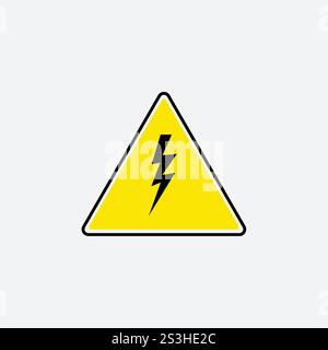 Hochspannungszeichen. Warnschild, elektrisches Warnschild. Vektorabbildung Stock Vektor