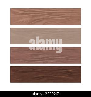 Set aus Samttexturen, Stoff in rosa-brauner Farbe. Horizontale abstrakte Bandschablone mit Wellenlinien. Hintergrund eines Brauntons, Kaffeefarbe für Stockfoto