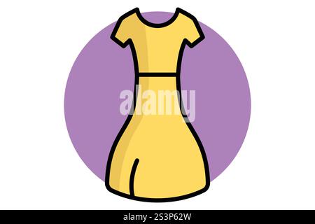 Symbol Kleid. Symbolstil für farbige Umrisse. Symbol für die Party, valentine. valentinstag Elemente Vektor-Illustration Stock Vektor