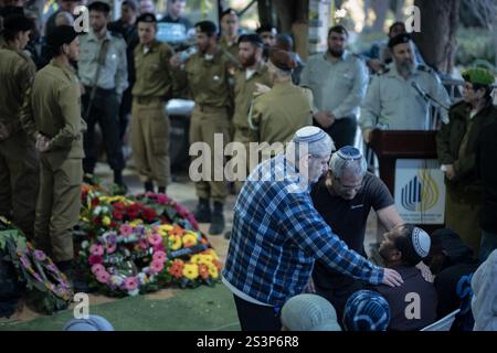 Jerusalem, Tel Aviv, Israel. Januar 2025. Beerdigung von Sgt Kanaoo Kasa auf dem Berg Herzl in Jerusalem am 9. januar (Foto: © Gaby Schuetze/ZUMA Press Wire) NUR REDAKTIONELLE VERWENDUNG! Nicht für kommerzielle ZWECKE! Stockfoto