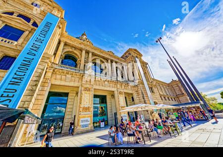 Nationalmuseum von Katalonien, Placa de Espanya Gegend. Barcelona. Spanien. Stockfoto