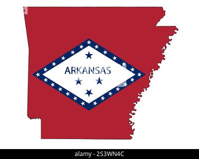 Arkansas-Flagge mit der Umrandung Stockfoto
