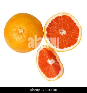 Rote Grapefruits auf weißem Hintergrund Stockfoto