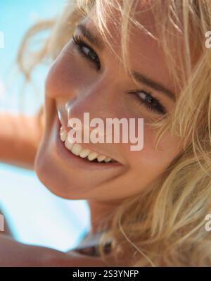 Extreme Nahaufnahme einer jungen Frau Stockfoto