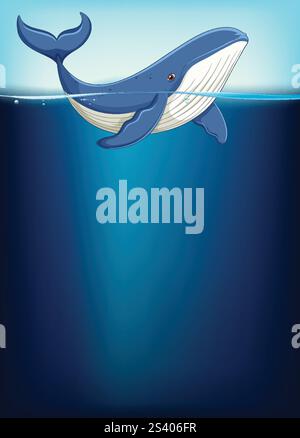 Ein Blauwal schwimmt anmutig im Meer Stock Vektor