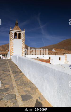 Kirche der Heiligen Maria von Betancuria, Fuerteventura, Spanien. Ursprünglich 1410 in französischer Gotik erbaut und hat eine tragische Geschichte Stockfoto