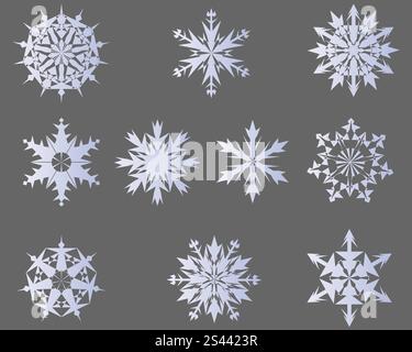 Große Sammlung von Winter Schneeflocken für Designer verwenden Stock Vektor