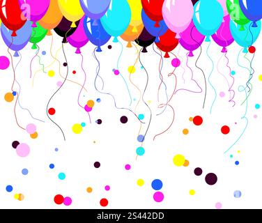 Schöne Farbe Ballon in der Luft. Vektor-Illustration. Stock Vektor