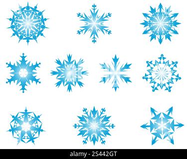 Große Sammlung von Winter Schneeflocken für Designer verwenden Stock Vektor