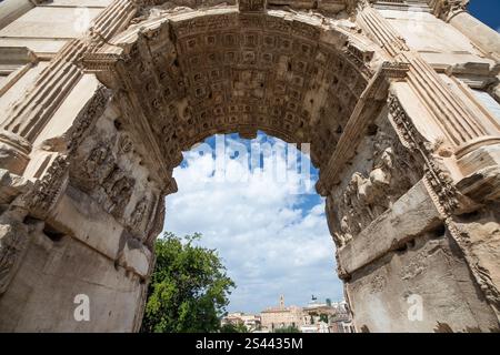 Der Bogen von Constantine in Rom Stockfoto