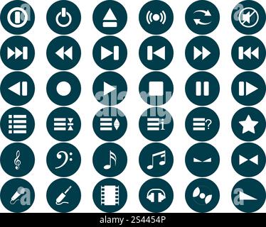 Vektor-Sammlung von verschiedenen Musik-Themen-Ikonen Stock Vektor