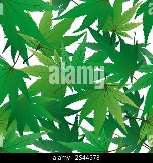 Nahtlose Ahorn Laub. Ziehen Sie für leicht machen nahtloses Muster nur Gruppe "alle" in Farbfelder Bar und nutzen Sie es für jede Kontur füllen. Stock Vektor