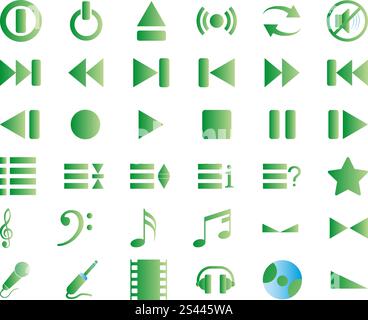 Vektor-Sammlung von verschiedenen Musik-Themen-Ikonen Stock Vektor