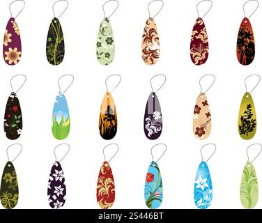 Verschiedene florale Lesezeichen Design einsetzbar Stock Vektor