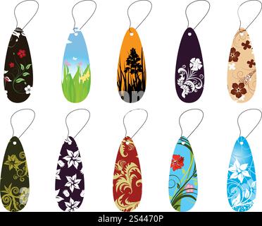 Verschiedene florale Lesezeichen Design einsetzbar Stock Vektor