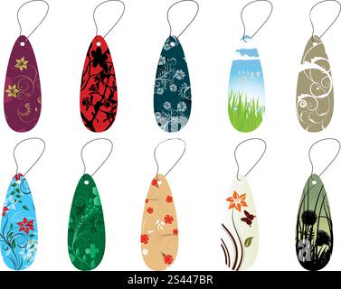 Verschiedene florale Lesezeichen Design einsetzbar Stock Vektor