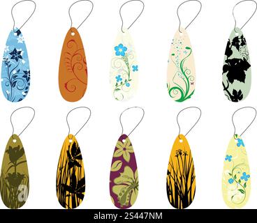 Satz von anderen Vektor floral Lesezeichen Design einsetzbar Stock Vektor