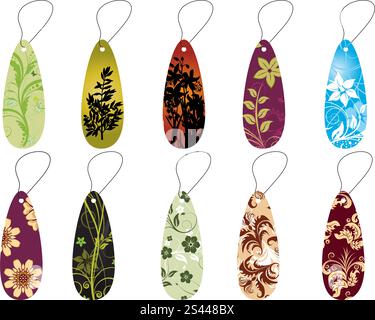 Verschiedene florale Lesezeichen Design einsetzbar Stock Vektor