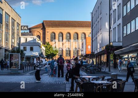 Aula Palatina, Basilika von Konstantin, 300-310 n. Chr., heute Evangelische Erlöserkirche, bei Sonnenuntergang, Trier, Rheinland-Pfalz, Deutschland Stockfoto