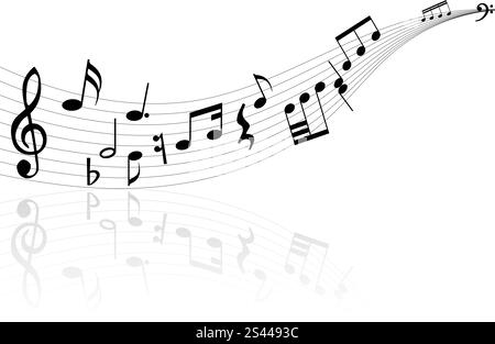 Musiknote Personal auf rotem Grund Stock Vektor