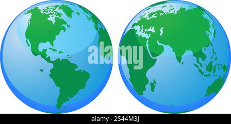 Satz von Weltkugeln Design einsetzbar Stock Vektor