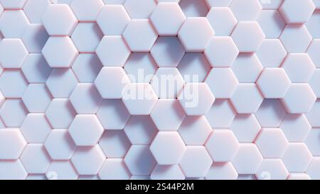 Sechseckiger abstrakter Hintergrund. Diversität und Teamarbeitskonzept. Dies ist eine 3D-Darstellung. Stockfoto