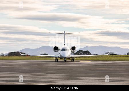 Gulfstream G280 (OE-HAG) am Flughafen Biarritz, Frankreich. Stockfoto