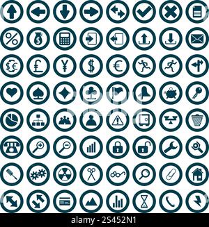 Größte Sammlung von verschiedenen Symbole für den Einsatz in Web-design Stock Vektor