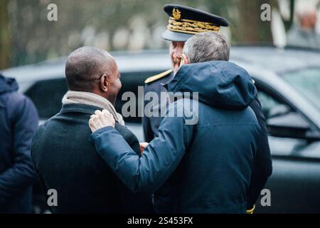 Nantes, Frankreich. Januar 2025. Besuch der unterdirektion Visa des Innenministers Bruno Retailleau am 10. Januar 2025 in Nantes, Frankreich, in Begleitung des für Frankophonie und internationale Partnerschaften zuständigen Ministers Thani Mohamed Soilihi. Foto: Yannick BILLIOUX/ABACAPRESS. COM Credit: Abaca Press/Alamy Live News Stockfoto