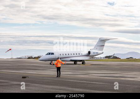 Gulfstream G280 (OE-HAG) am Flughafen Biarritz, Frankreich. Stockfoto