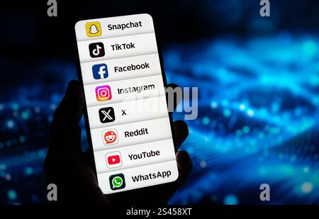 Beliebte Social-Media-Anwendungen Stockfoto