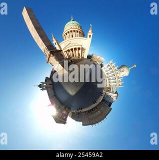 Rundkreis-Panorama: Sankt Nikolaikirche, Alter Markt, Museum Barberini, Fortunaportal, Potsdam (nur für redaktionelle Verwendung. No Werb. Zu Stockfoto